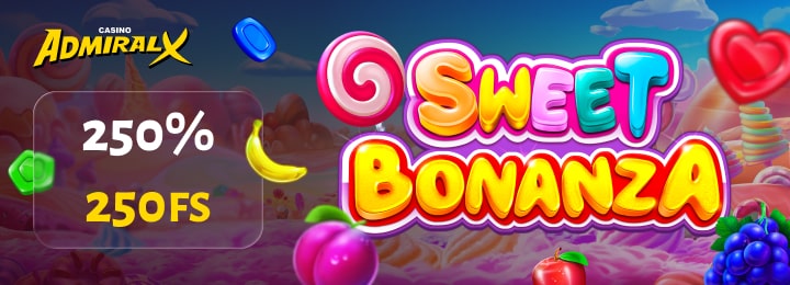 250% + 250 FS бездепозитный бонус за регистрацию в казино Admiral X
